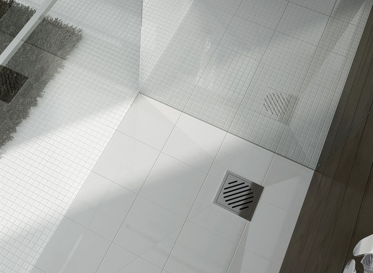 Ascent Square Drain Wetroom Shower Base