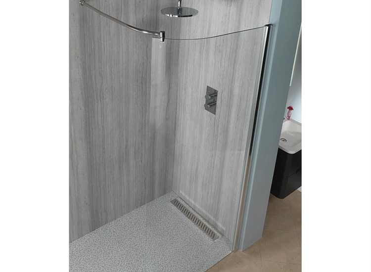 Genesis 8mm Curved Showerwall with Easy-Clean Glass