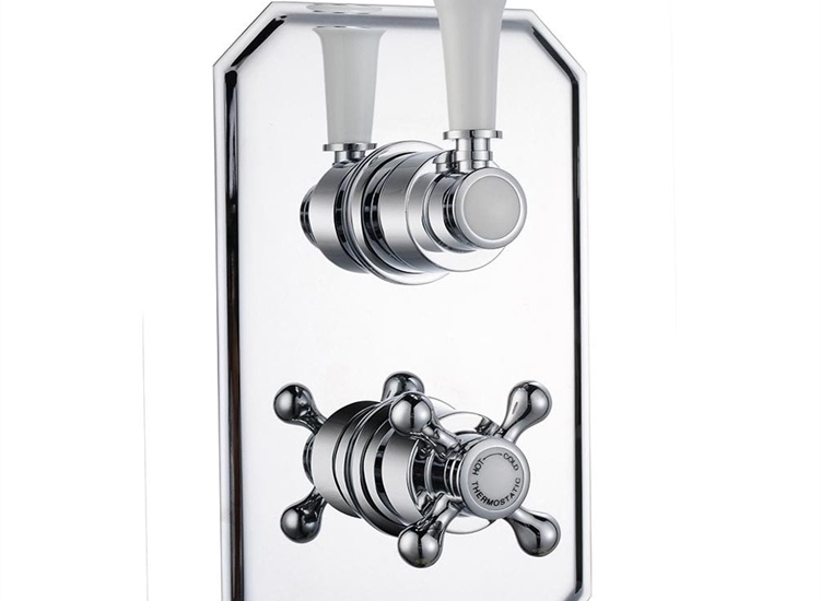 Nostalgic Traditional Twin Thermostatic Concealed Shower Valve with 1 Outlet (controls 1 function)