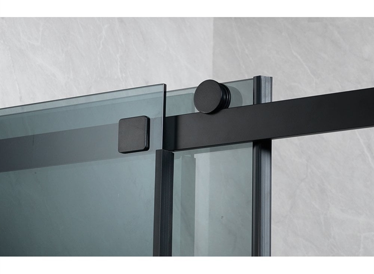 Ascent Premier 8mm Roller Sliding Door - Smoked Glass/Black Frame