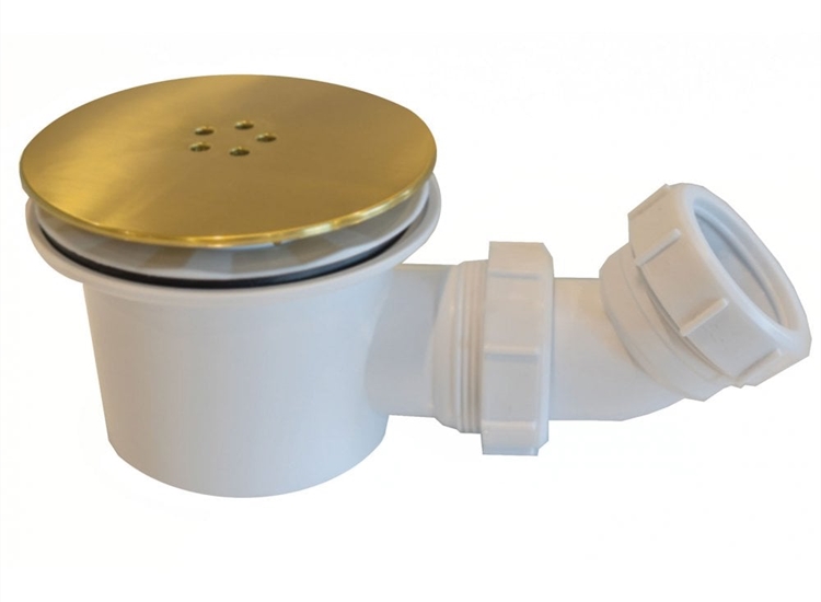 Ascent 90mm Shower Trap & Removable Waste - Brushed Brass