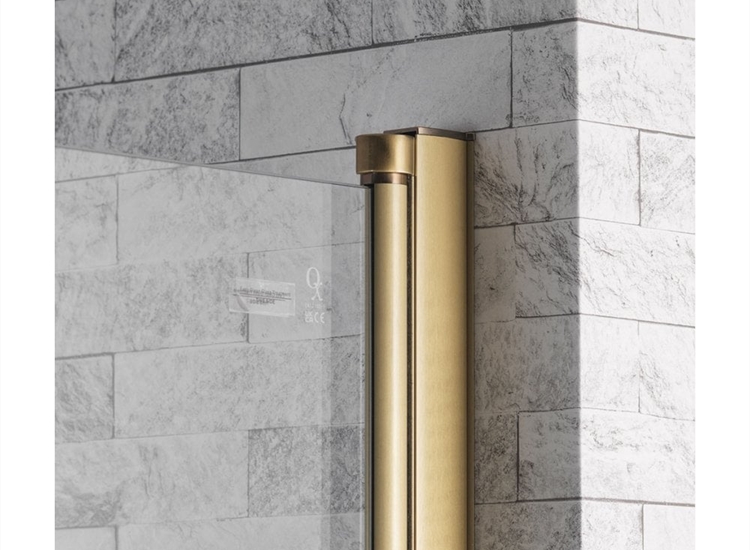 Genesis 6mm Brushed Brass Frame Curved Bath Screen - 1500 x 820mm