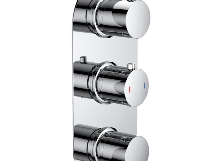 Ohio Triple Thermostatic Shower Valve with 2 Outlets (controls 2 functions, simultaneously)