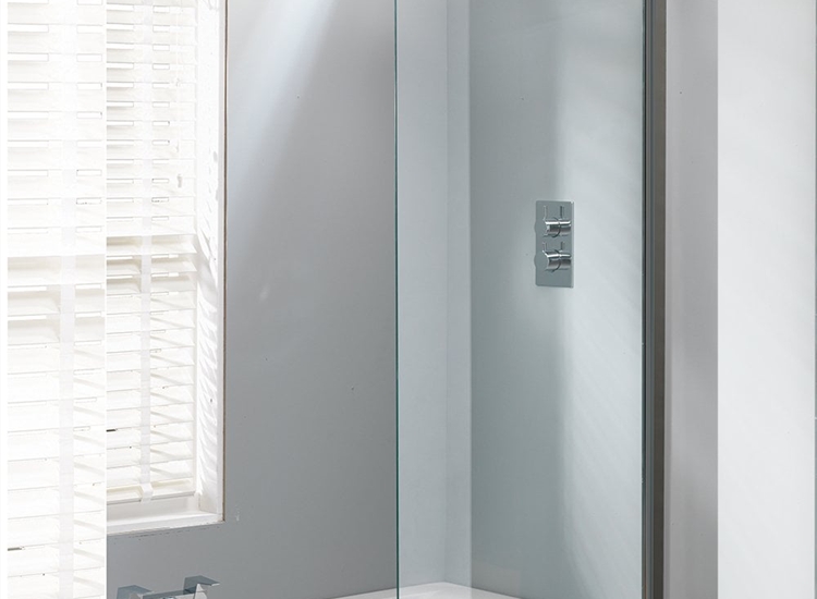 Genesis Square Bath Screen - Gunmetal Frame - 1500 x 800mm