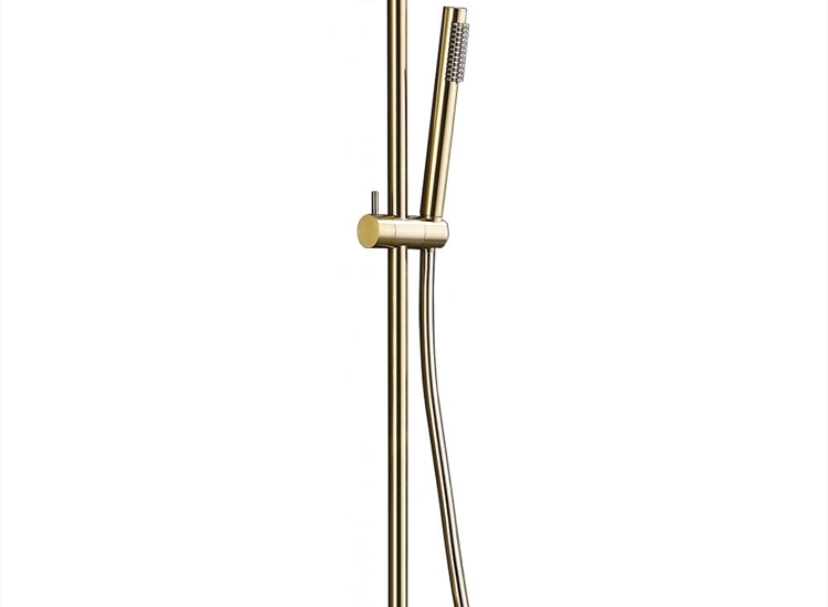 Tuscany Handset, Slide Bar & Hose - Brushed Brass