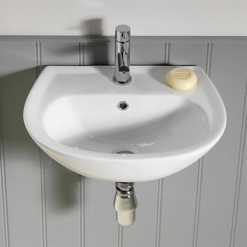 Ebony 450mm x 330mm 'D' Shaped Cloakroom Basin