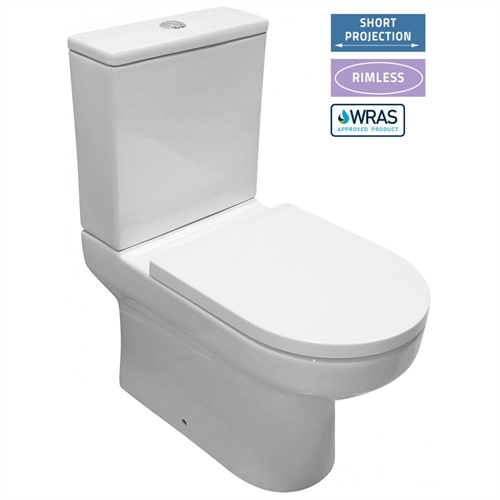 Evora Rimless Closed Sided WC including Soft Close Seat