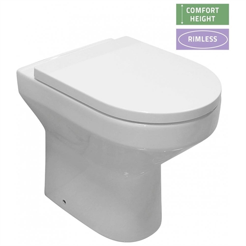 Estoril Tall Rimless Back-to-Wall Pan & Soft Close Seat