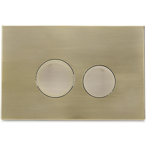 Ohio Round Push-Button & Plate - Brushed Brass (For Ascent Pneumatic Cistern & Frames)