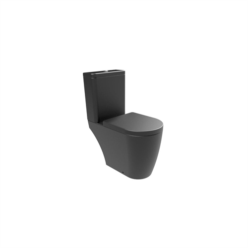 Utah Matt Black Close Coupled Open-Back WC, including Soft Close Seat