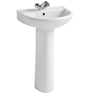 Ebony 530 x 450mm Basin & Pedestal
