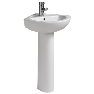 Solo 390 x 390mm Corner Basin & Pedestal
