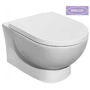 Estoril Rimless Wall-Hung Pan & Soft Close Seat
