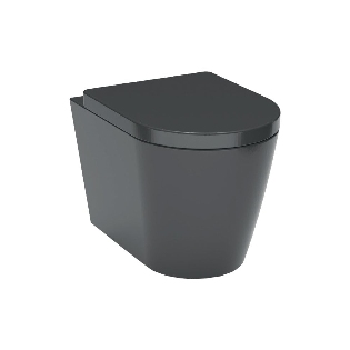 Utah Matt Black Wall-Hung Pan & Soft Close Seat
