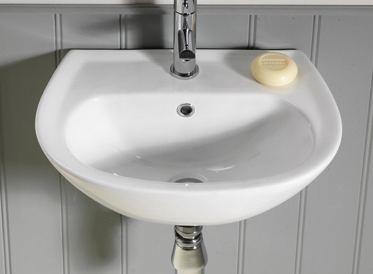 Ebony 450mm x 330mm 'D' Shaped Cloakroom Basin