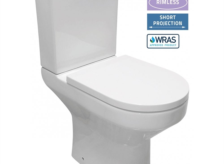 Evora Tall Rimless Open Sided WC including Soft Close Seat