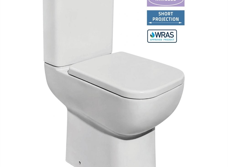 Aveiro Tall Rimless Open Sided WC including Soft Close Seat