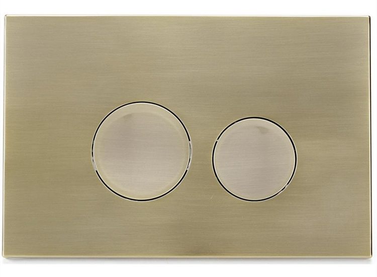 Ohio Round Push-Button & Plate - Brushed Brass (For Ascent Pneumatic Cistern & Frames)