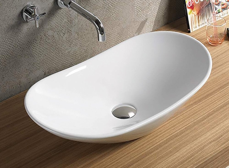 Amalfi 620 x 340mm White Ceramic Vanity Basin