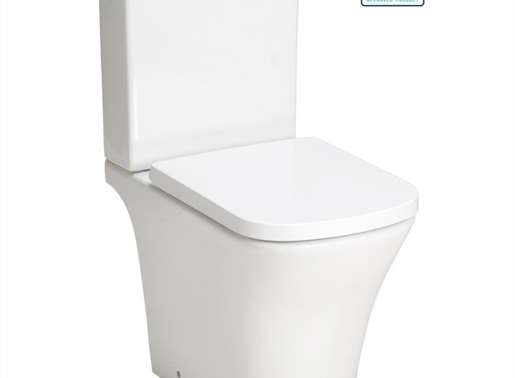 Toronto Rimless Close Coupled WC with Tornado Flush, including Soft Close Seat