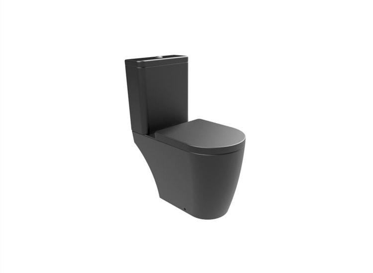 Utah Matt Black Close Coupled Open-Back WC, including Soft Close Seat