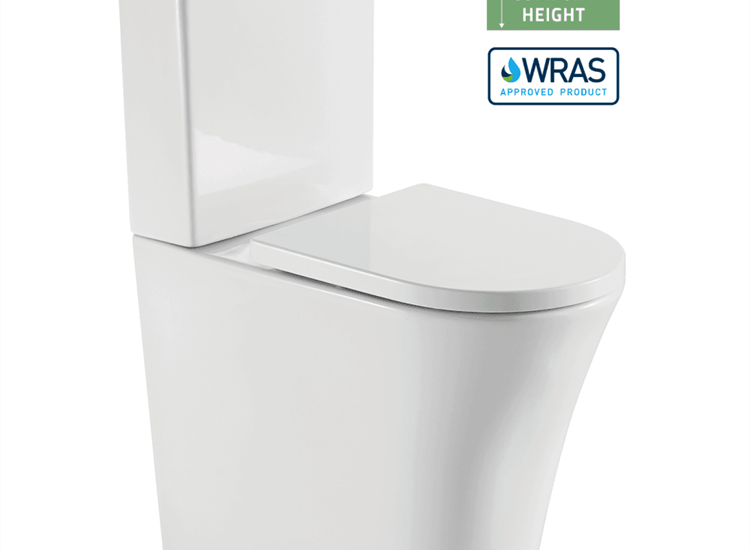 Rimini Rimless Comfort Height Closed Back WC including Soft Close Seat