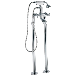 Edwardian Bath Shower Mixer & Kit with Tap Legs (2 Hole)

