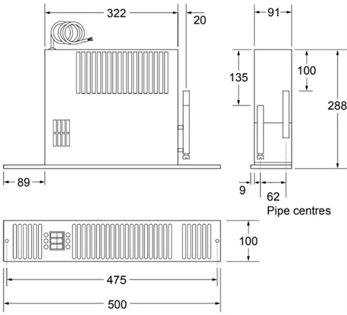 Smiths SS5/Dual Space Saver c/w Stainless Steel Grille