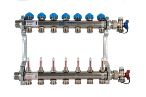 Polypipe 7 Port Stainless Steel EuroCone UFH Manifold - UFH12757EC