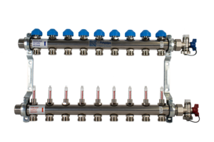 Polypipe 9 Port Stainless Steel EuroCone UFH Manifold - UFH12759EC