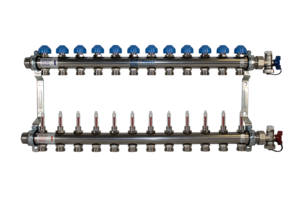 Polypipe 12 Port Stainless Steel EuroCone UFH Manifold - UFH12762EC