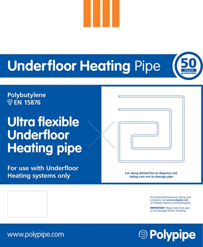 Polypipe Underfloor Heating 15mm x 120m Pipe Coil