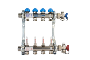 Polypipe 4 Port Stainless Steel EuroCone UFH Manifold - UFH12754EC
