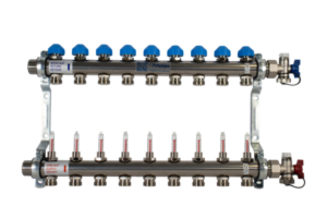 Polypipe 9 Port Stainless Steel EuroCone UFH Manifold - UFH12759EC