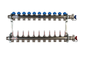 Polypipe 10 Port Stainless Steel EuroCone UFH Manifold - UFH12760EC