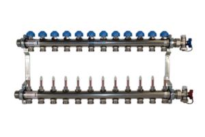 Polypipe 12 Port Stainless Steel EuroCone UFH Manifold - UFH12762EC