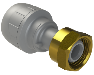 Polyplumb Enhanced Grey 15mm X 12 Straight Tap Connector PB715 Brass Connecting Nut