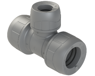 Polyplumb Enhanced Grey 22mm x 22mm x 15mm Tee PB1122EG