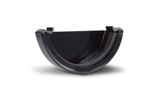 Polypipe 112mm Half Round Gutter External Stop End - RR107