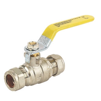 22mm Lever Ball Valve Yellow Handle