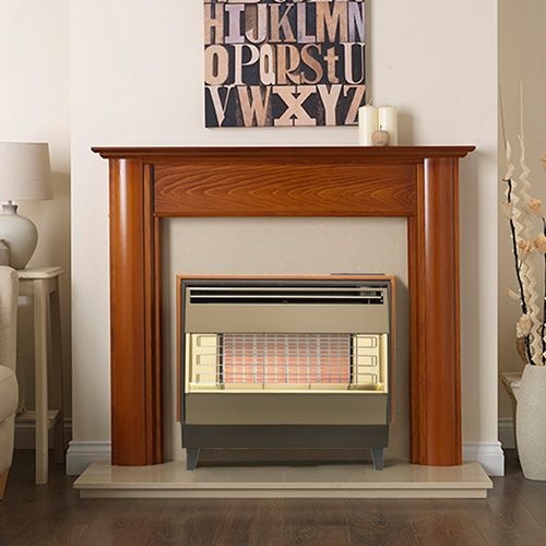 Robinson Willey Firegem Visa HighLine Deluxe Gas Fire Teak-	A86013