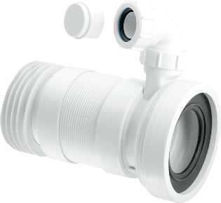 McAlpine WC-F26RV 170mm to 410mm Straight Flexible WC Connector with 1 Universal Vent Boss