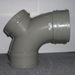 110MM ACCESS BEND - DOUBLE SOCKET - 92 1/2 DEGREE (SOLVENT GREY)