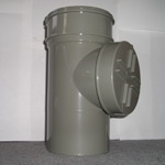 110MM SHORT ACCESS PIPE - SINGLE SOCKET (SOLVENT GREY)