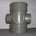 110MM THREE WAY BOSSED PIPE - DOUBLE SOCKET (SOLVENT GREY)