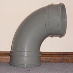 110MM BEND - DOUBLE SOCKET - 92 1/2 DEGREE (SOLVENT GREY)