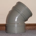 110MM BEND - DOUBLE SOCKET - 135 DEGREE (SOLVENT GREY)