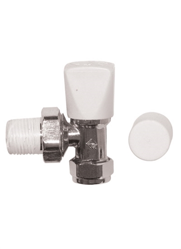 CRESTALUX 10mm Angled Radiator Valve LS/WH