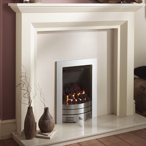 Crystal Diamond Contemporary Inset Fire MC Brushed Steel-12551