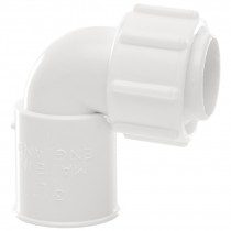 Polypipe Overflow System Bent Adaptor Solvent White Push-Fit- NS48